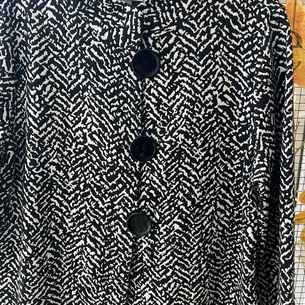 JM Collection Monochrome Patterned Jacket L - Picture 2 of 5